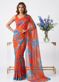 Latest Beautiful Garden Vareli Nara Chiffon Saree without Blouse