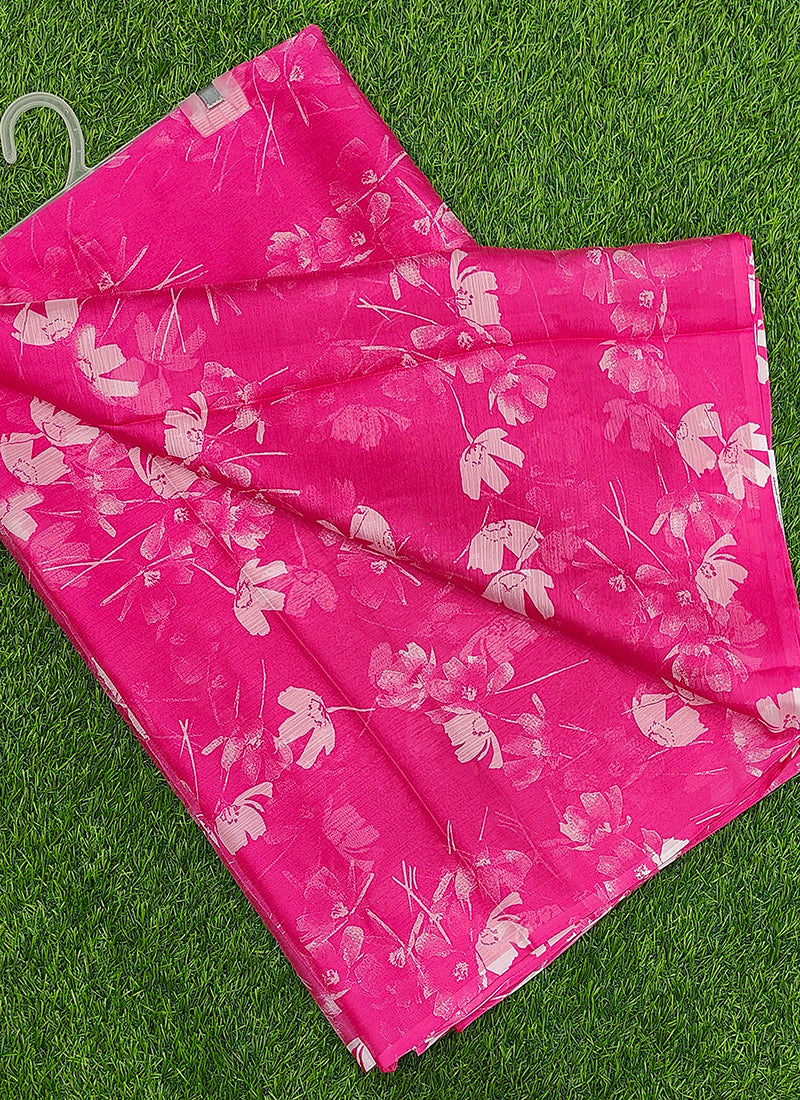 Latest Beautiful Garden Vareli Nara Chiffon Saree without Blouse