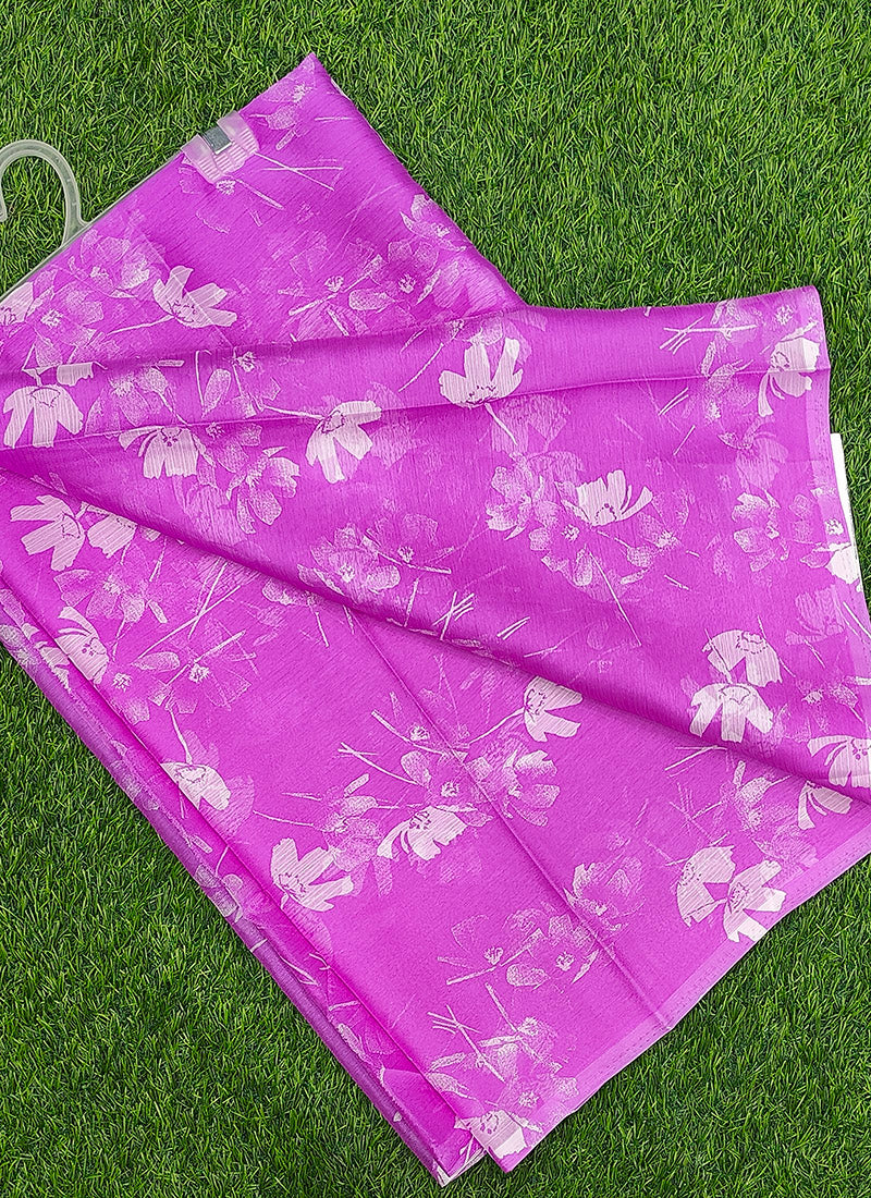 Latest Beautiful Garden Vareli Nara Chiffon Saree without Blouse