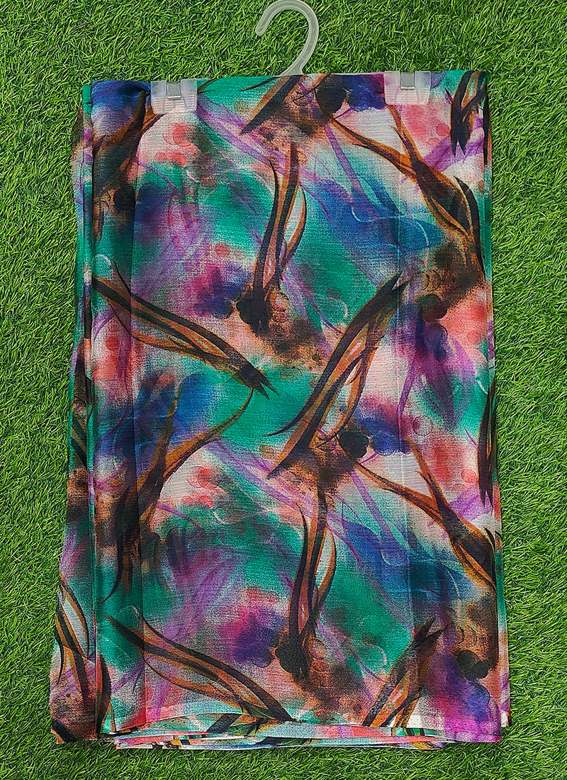 Latest Beautiful Garden Vareli Nara Chiffon Saree without Blouse
