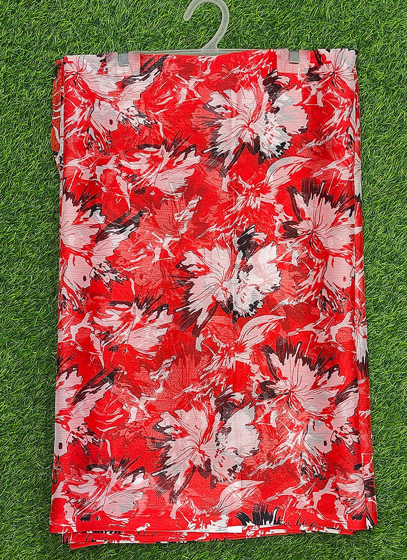 Latest Beautiful Garden Vareli Nara Chiffon Saree without Blouse