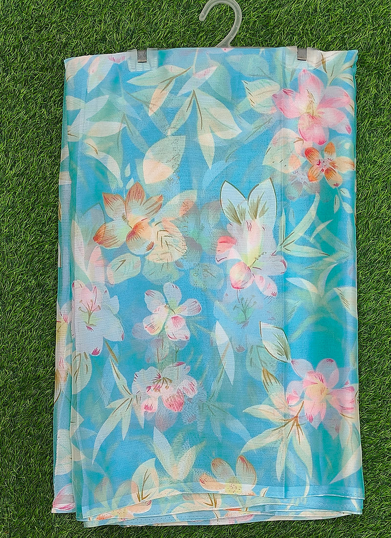 Latest Beautiful Garden Vareli Nara Chiffon Saree without Blouse