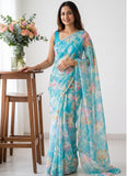 Latest Beautiful Garden Vareli Nara Chiffon Saree without Blouse