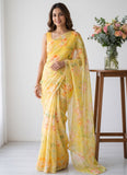 Latest Beautiful Garden Vareli Nara Chiffon Saree without Blouse
