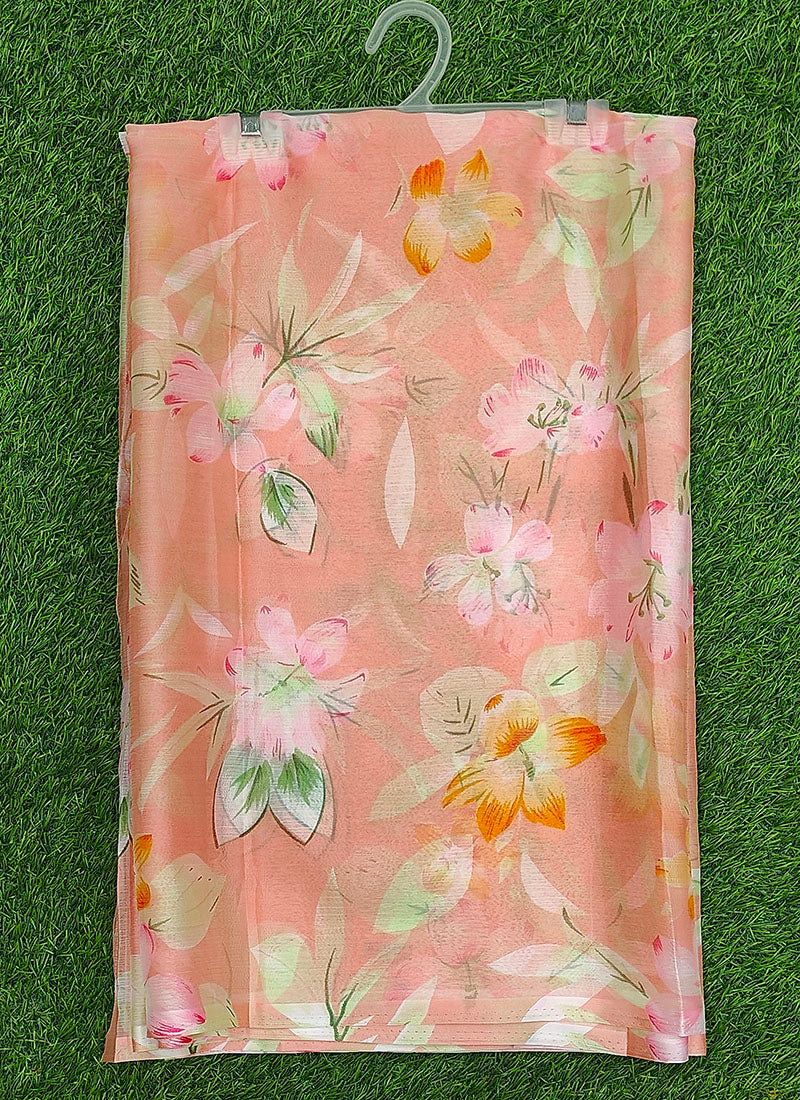 Latest Beautiful Garden Vareli Nara Chiffon Saree without Blouse