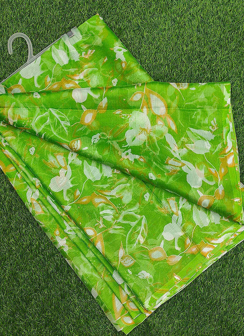 Latest Beautiful Garden Vareli Nara Chiffon Saree without Blouse
