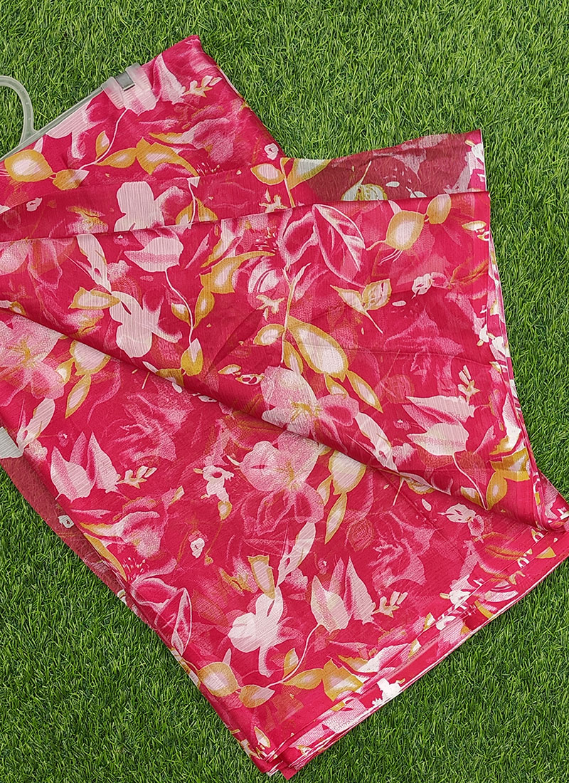 Latest Beautiful Garden Vareli Nara Chiffon Saree without Blouse