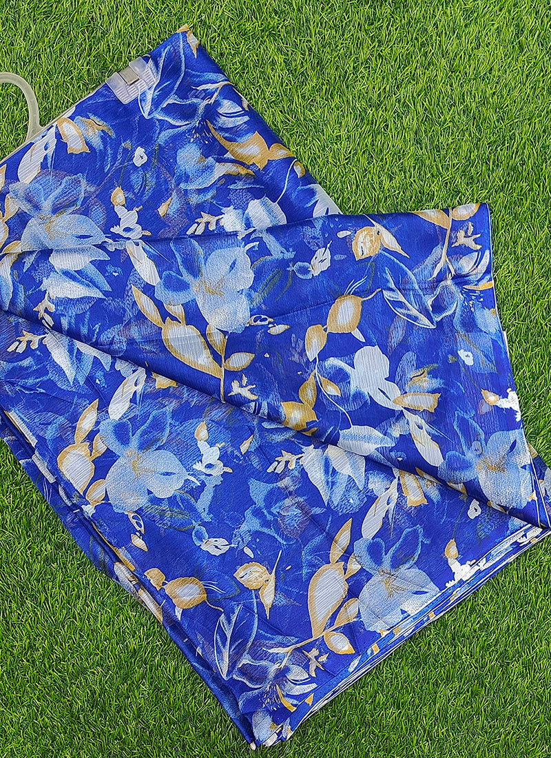 Latest Beautiful Garden Vareli Nara Chiffon Saree without Blouse