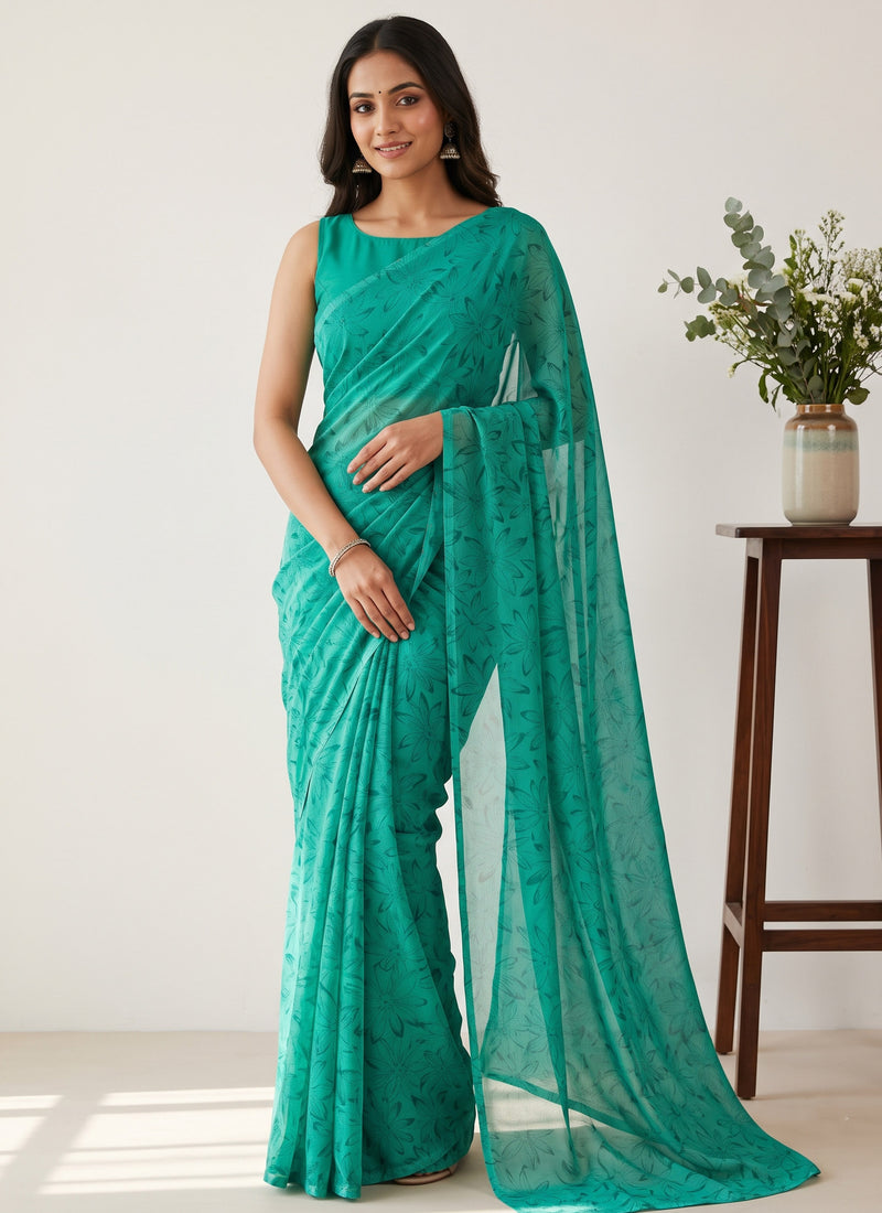 Latest Beautiful Garden Vareli Nara Chiffon Saree without Blouse