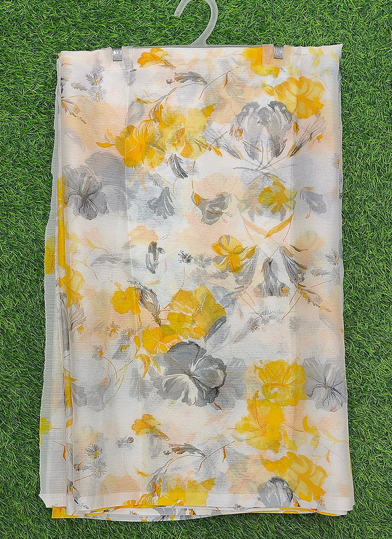 Latest Beautiful Garden Vareli Nara Chiffon Saree without Blouse