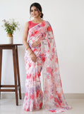 Latest Beautiful Garden Vareli Nara Chiffon Saree without Blouse