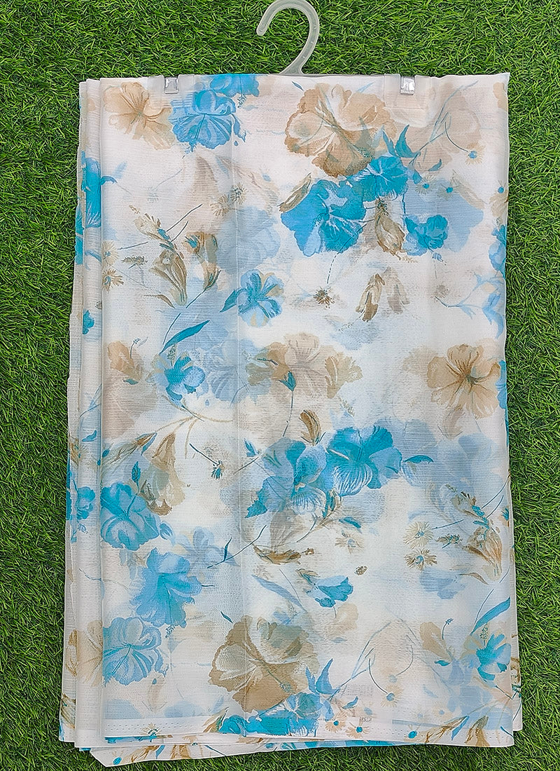 Latest Beautiful Garden Vareli Nara Chiffon Saree without Blouse