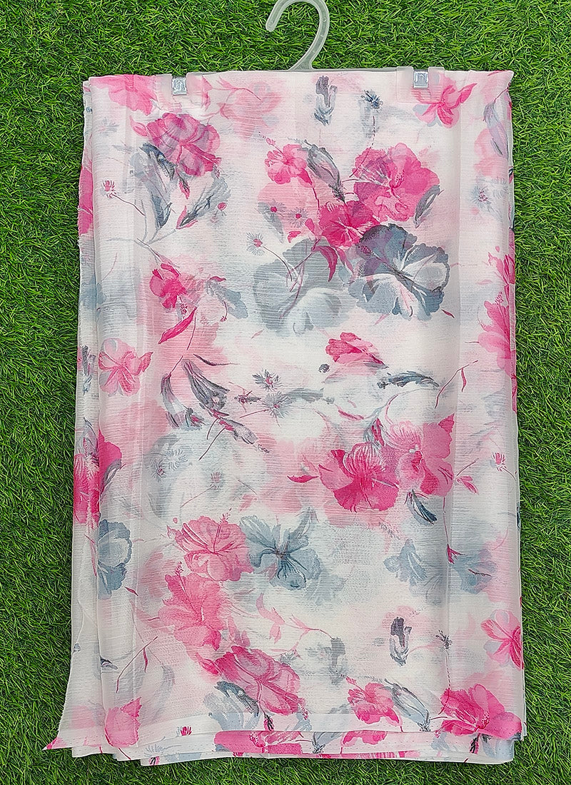 Latest Beautiful Garden Vareli Nara Chiffon Saree without Blouse