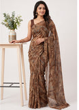 Latest Beautiful Garden Vareli Nara Chiffon Saree without Blouse