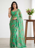 Latest Beautiful Garden Vareli Nara Chiffon Saree without Blouse