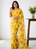 Latest Beautiful Garden Vareli Nara Chiffon Saree without Blouse