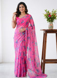 Latest Beautiful Garden Vareli Nara Chiffon Saree without Blouse