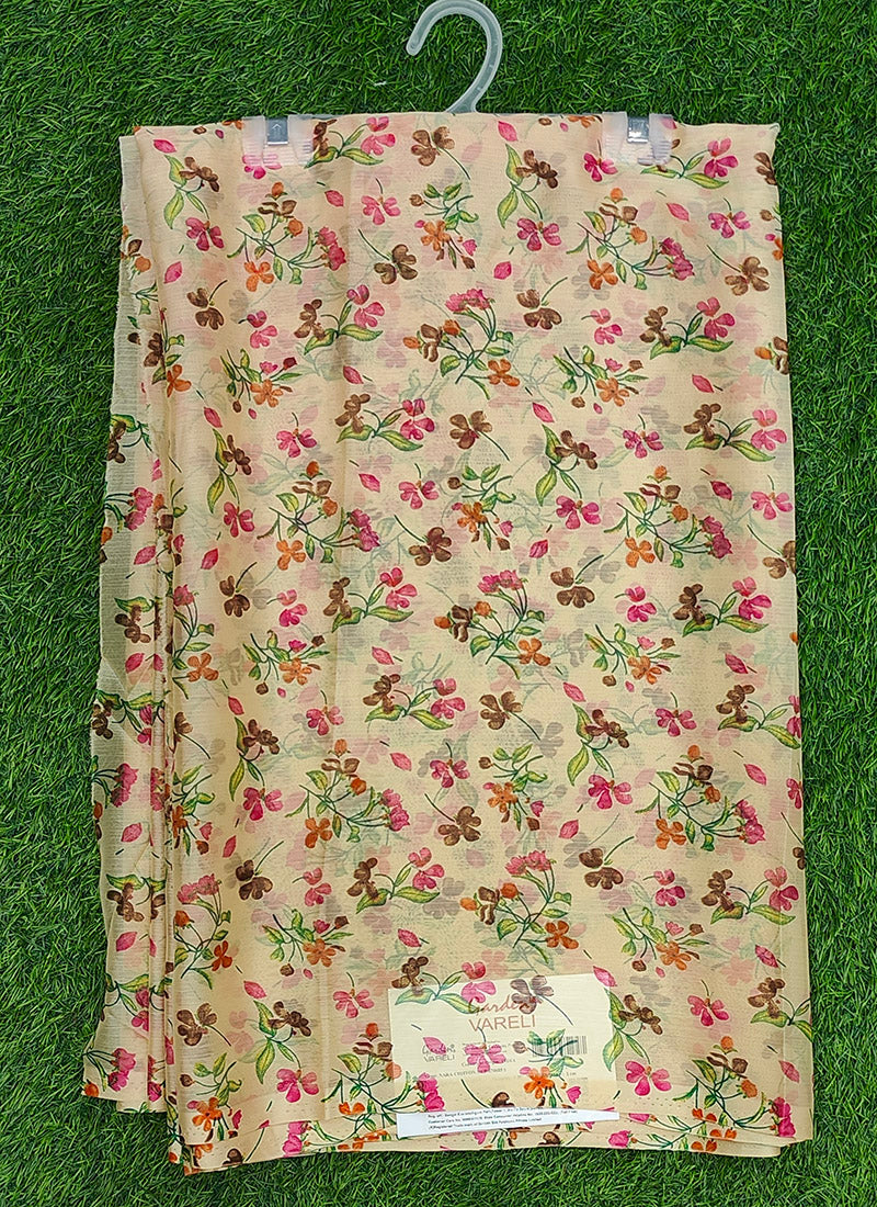 Latest Beautiful Garden Vareli Nara Chiffon Saree without Blouse