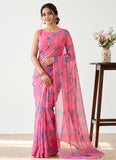 Latest Beautiful Garden Vareli Nara Chiffon Saree without Blouse