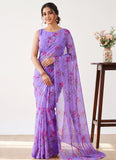 Latest Beautiful Garden Vareli Nara Chiffon Saree without Blouse