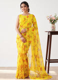 Latest Beautiful Garden Vareli Nara Chiffon Saree without Blouse