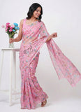 Latest Garden Vareli Printed Summer Roganza Saree