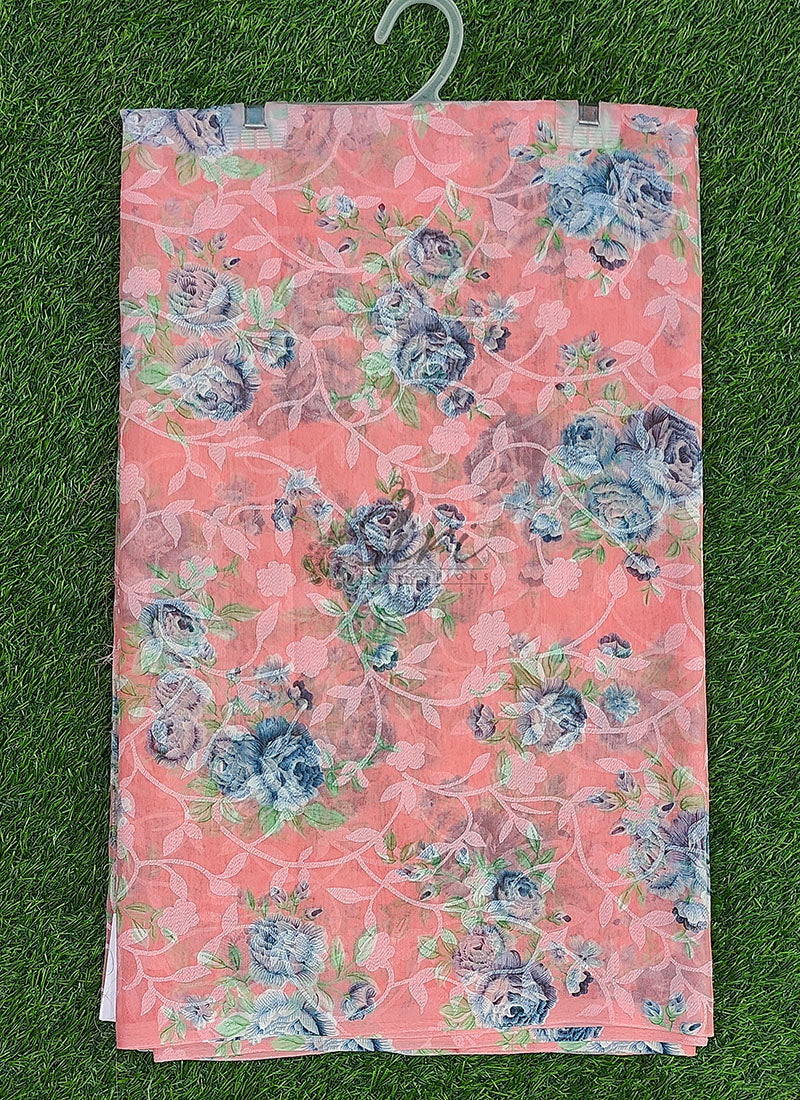 Latest Garden Vareli Printed Summer Roganza Saree