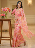 High Quality Garden Vareli Printed Summer Roganza Saree
