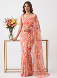 Beautiful Garden Vareli Printed Summer Roganza Saree