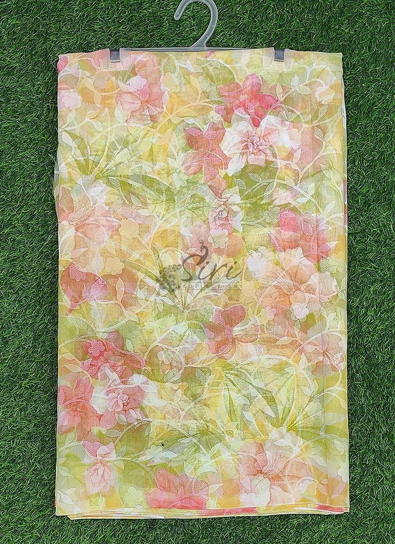 High Quality Garden Vareli Printed Summer Roganza Saree