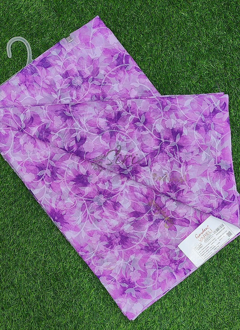 Garden Vareli Printed Summer Roganza Brasso Saree