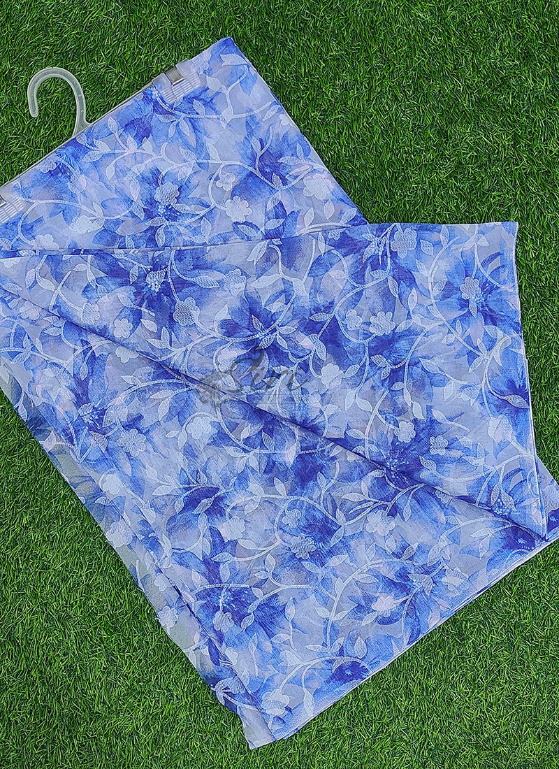 Garden Vareli Printed Summer Roganza Brasso Saree