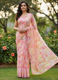 Garden Vareli Printed Summer Roganza Brasso Saree