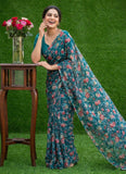 Garden Vareli Printed Summer Roganza Brasso Saree