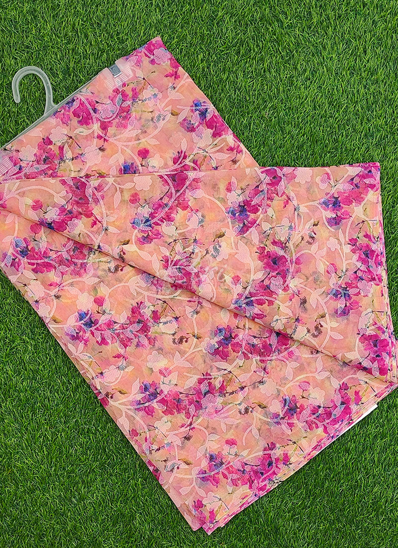 Garden Vareli Printed Summer Roganza Brasso Saree