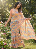 Garden Vareli Printed Summer Roganza Brasso Saree