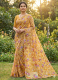 Garden Vareli Printed Summer Roganza Brasso Saree