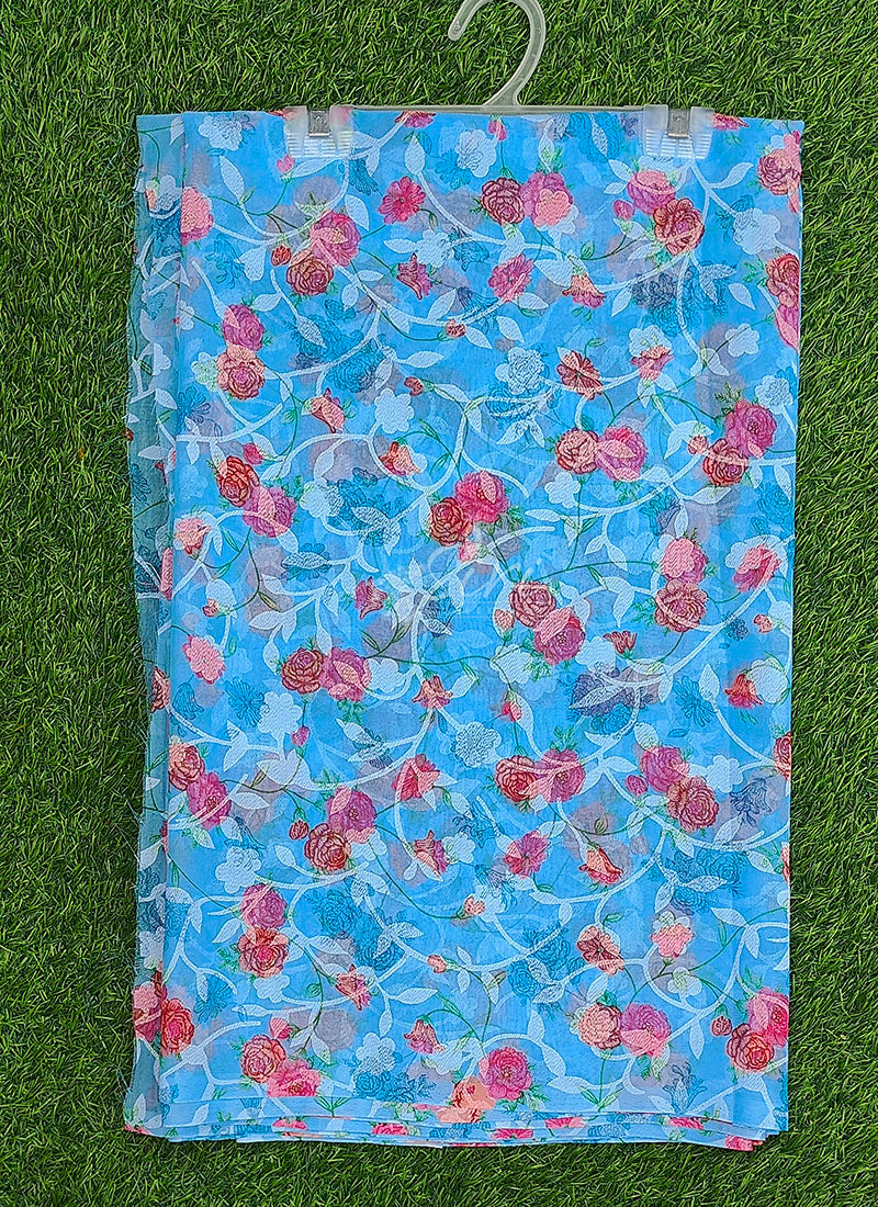 Garden Vareli Printed Summer Roganza Brasso Saree