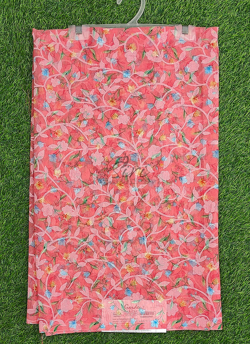 Garden Vareli Printed Summer Roganza Brasso Saree