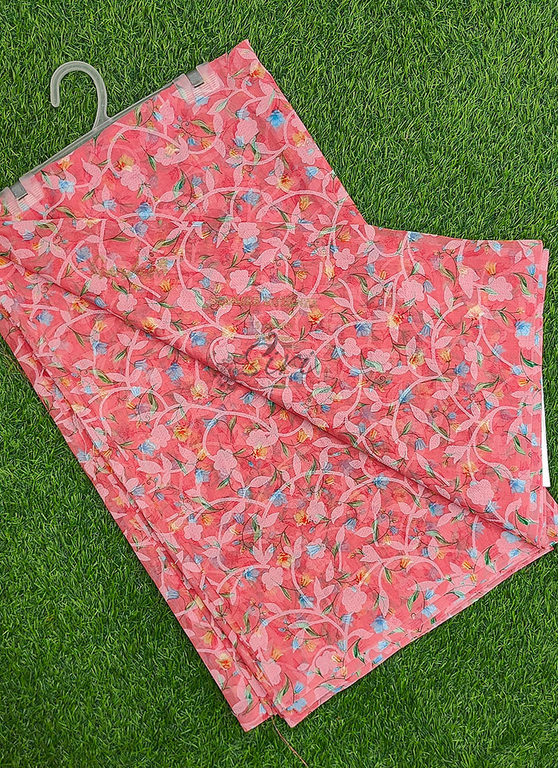 Garden Vareli Printed Summer Roganza Brasso Saree