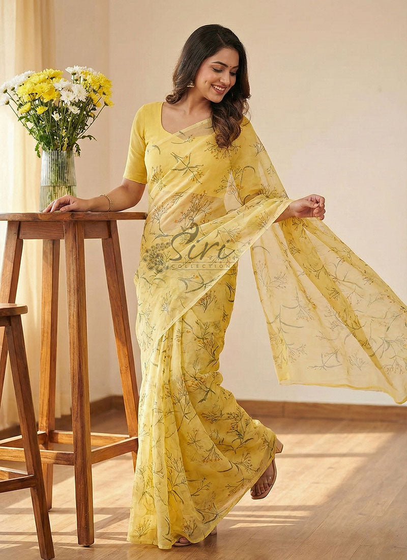 Garden Vareli Printed Summer Roganza Brasso Saree