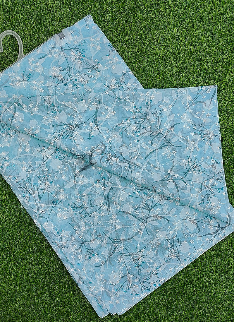 Garden Vareli Printed Summer Roganza Brasso Saree