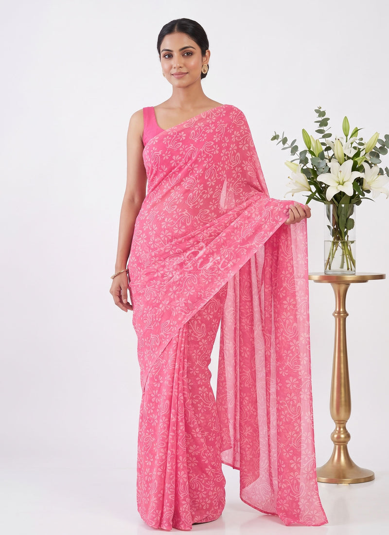 High Quality Garden Vareli Printed Summer Roganza Saree
