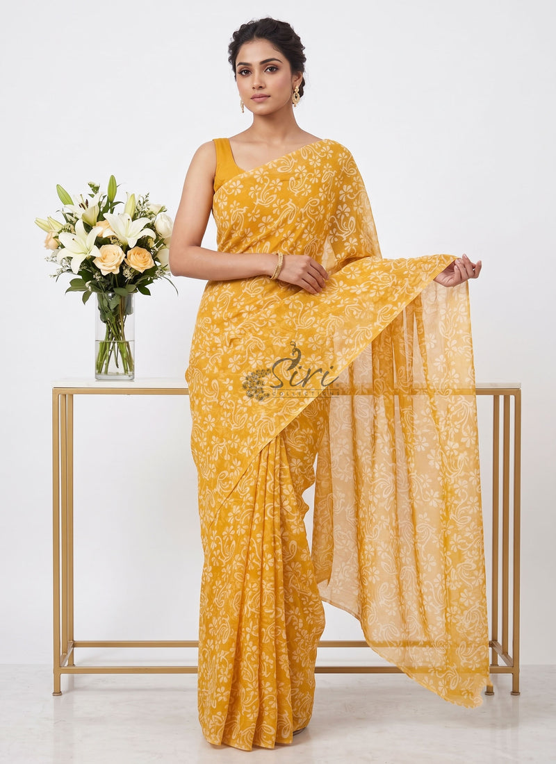 High Quality Garden Vareli Printed Summer Roganza Saree