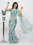 High Quality Garden Vareli Printed Summer Roganza Saree