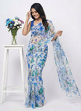 High Quality Garden Vareli Printed Summer Roganza Saree