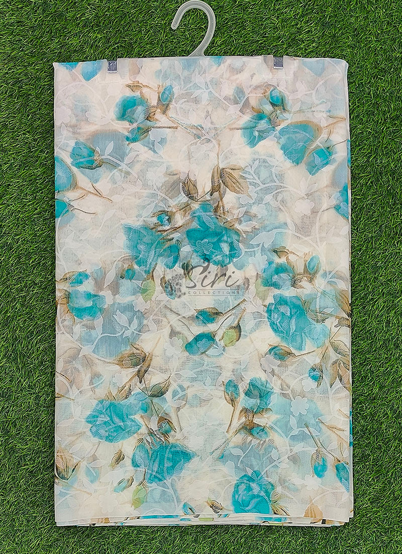 High Quality Garden Vareli Printed Summer Roganza Saree