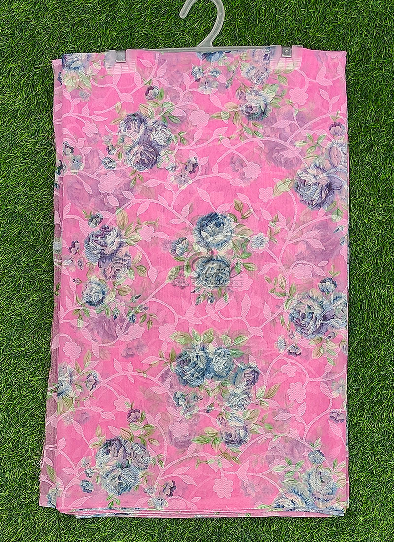 High Quality Garden Vareli Printed Summer Roganza Saree