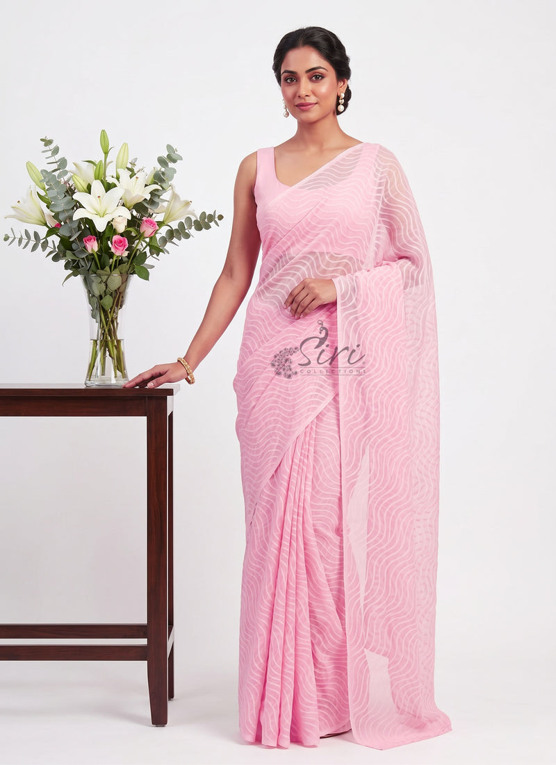 High Quality Garden Vareli Printed Summer Roganza Saree