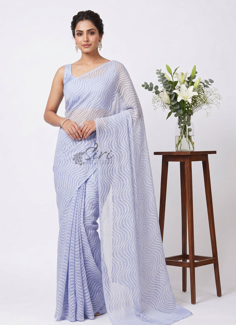 High Quality Garden Vareli Printed Summer Roganza Saree